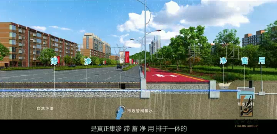 靓固彩色透水路面产品工艺结构3D动画制作
